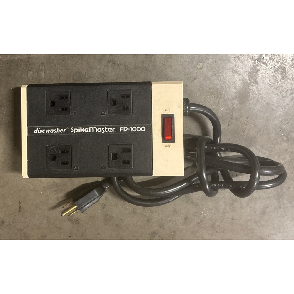 Vintage DiscWasher Spike Master FP-1000 4 Outlet Surge Tested And Works